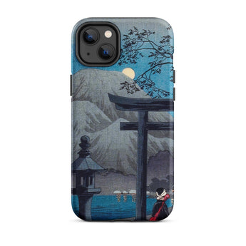 Hakone Lake in Moonlight - Hiroaki Takahashi Iphone Case, 14 Plus / Matte, Japanese-themed Phone Case