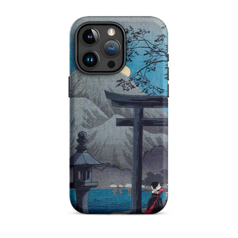 Hakone Lake in Moonlight - Hiroaki Takahashi Iphone Case, 15 Pro Max / Matte, Japanese-themed Phone Case