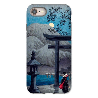 Hakone Lake in Moonlight - Hiroaki Takahashi Iphone Case, 8 / Matte, Phone Case Japanese-inspired Art