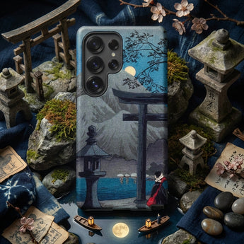 Hakone Lake in Moonlight - Hiroaki Takahashi Phone Case, Mobile Cases, Toby Leon