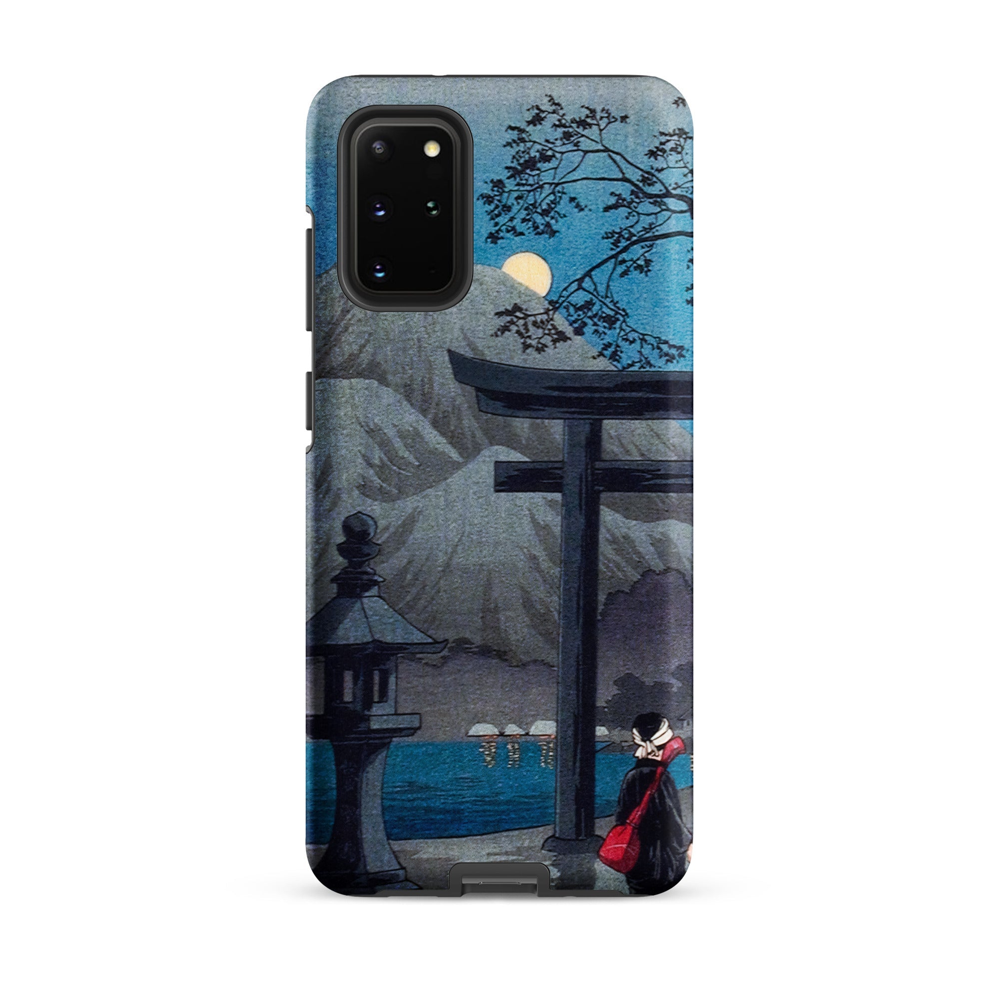 Hakone Lake in Moonlight Hiroaki Takahashi Samsung Case, Galaxy S20 Plus / Matte, Protective Phone Case Illustration Japanese Landscape