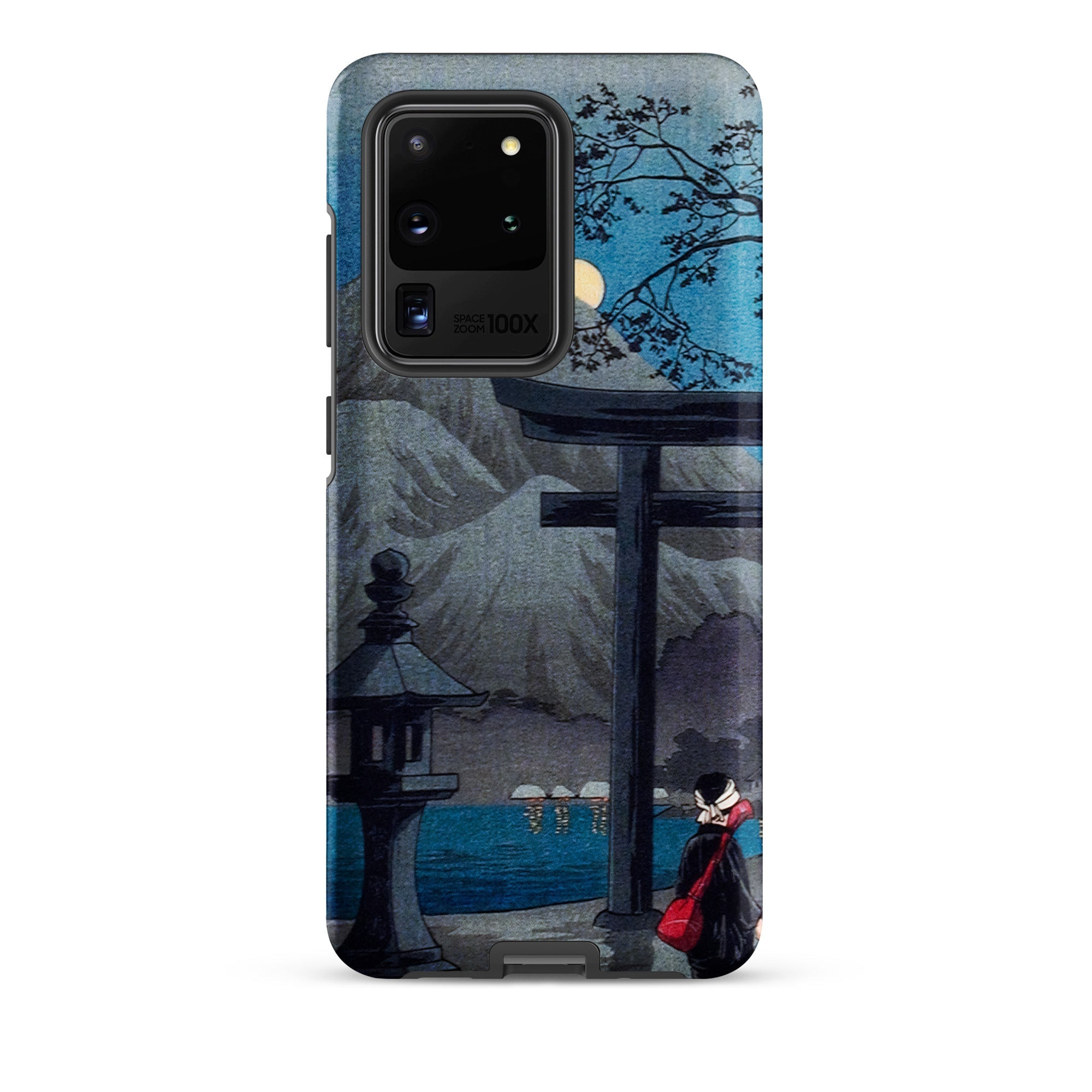 Hakone Lake in Moonlight Hiroaki Takahashi Samsung Case, Galaxy S20 Ultra / Matte, Blue Grey Phone Case Japanese Style Landscape Mountains