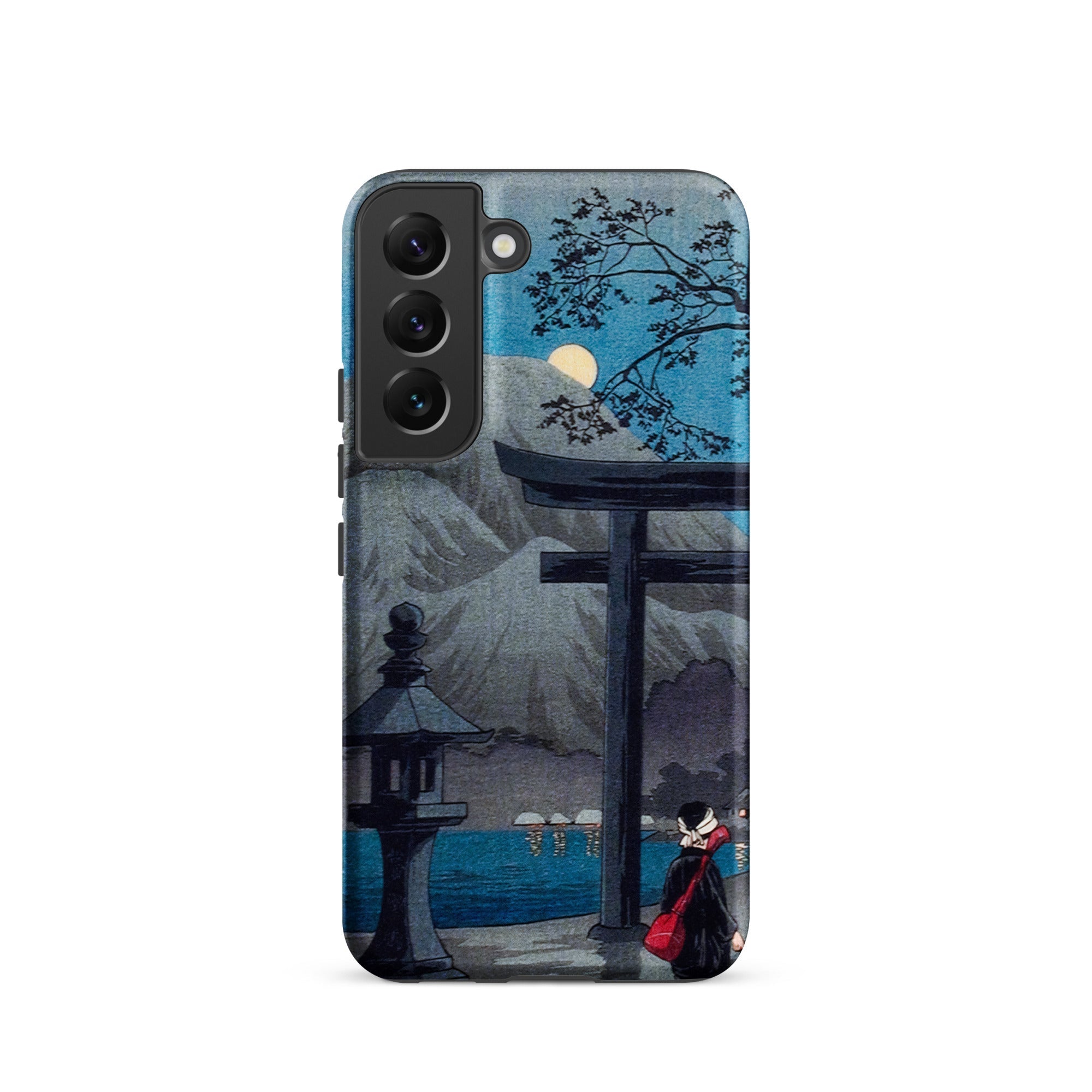 Hakone Lake in Moonlight Hiroaki Takahashi Samsung Case, Galaxy S22 / Matte, Phone Case Japanese Landscape Design Torii Gate Lantern