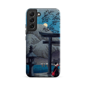 Hakone Lake in Moonlight - Hiroaki Takahashi Samsung Case, Galaxy S22 Plus / Matte, Smartphone Case Japanese-style Landscape Design Torii