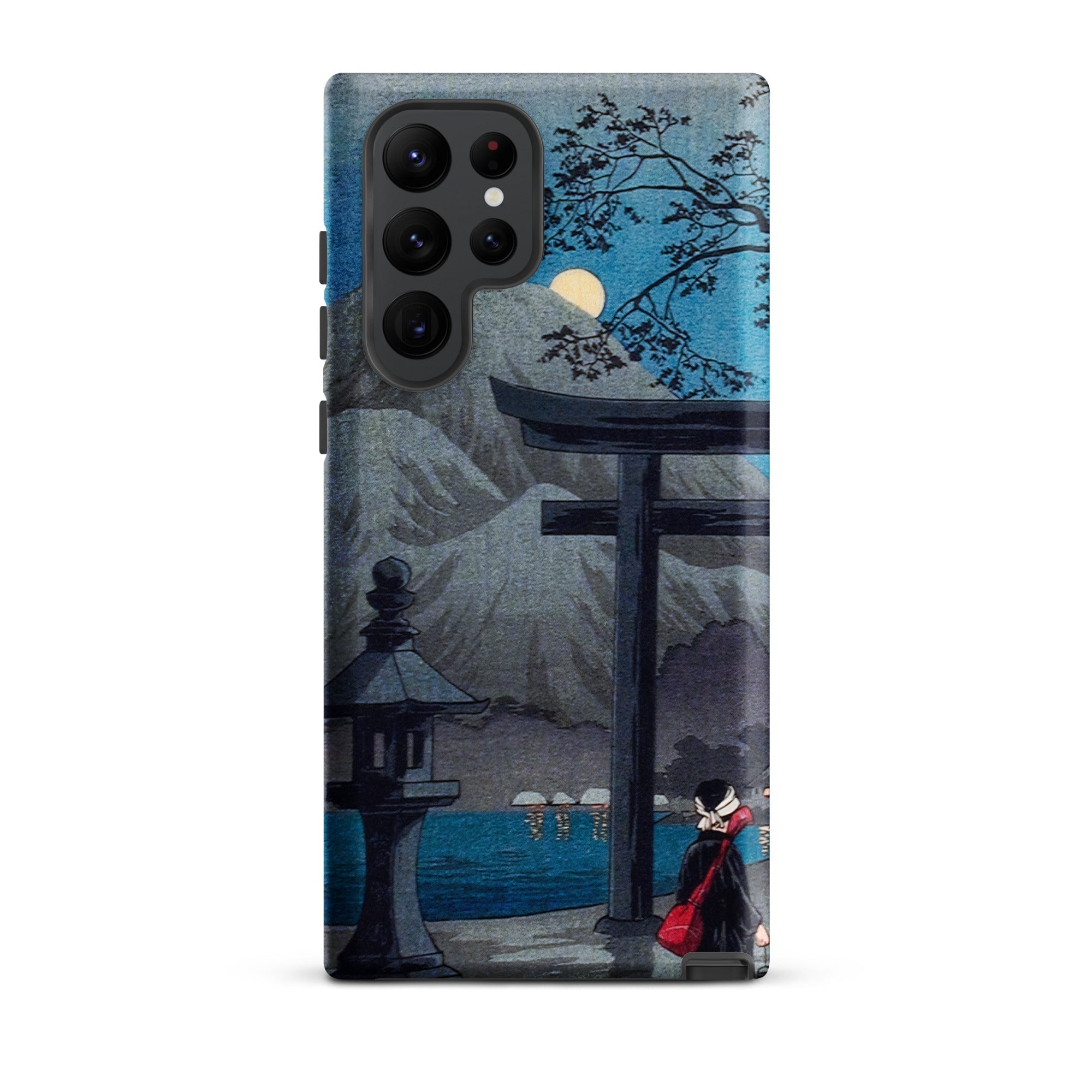 Hakone Lake in Moonlight Hiroaki Takahashi Samsung Case, Galaxy S22 Ultra / Matte, Phone Case Japanese Style Landscape Mountains Lake Torii