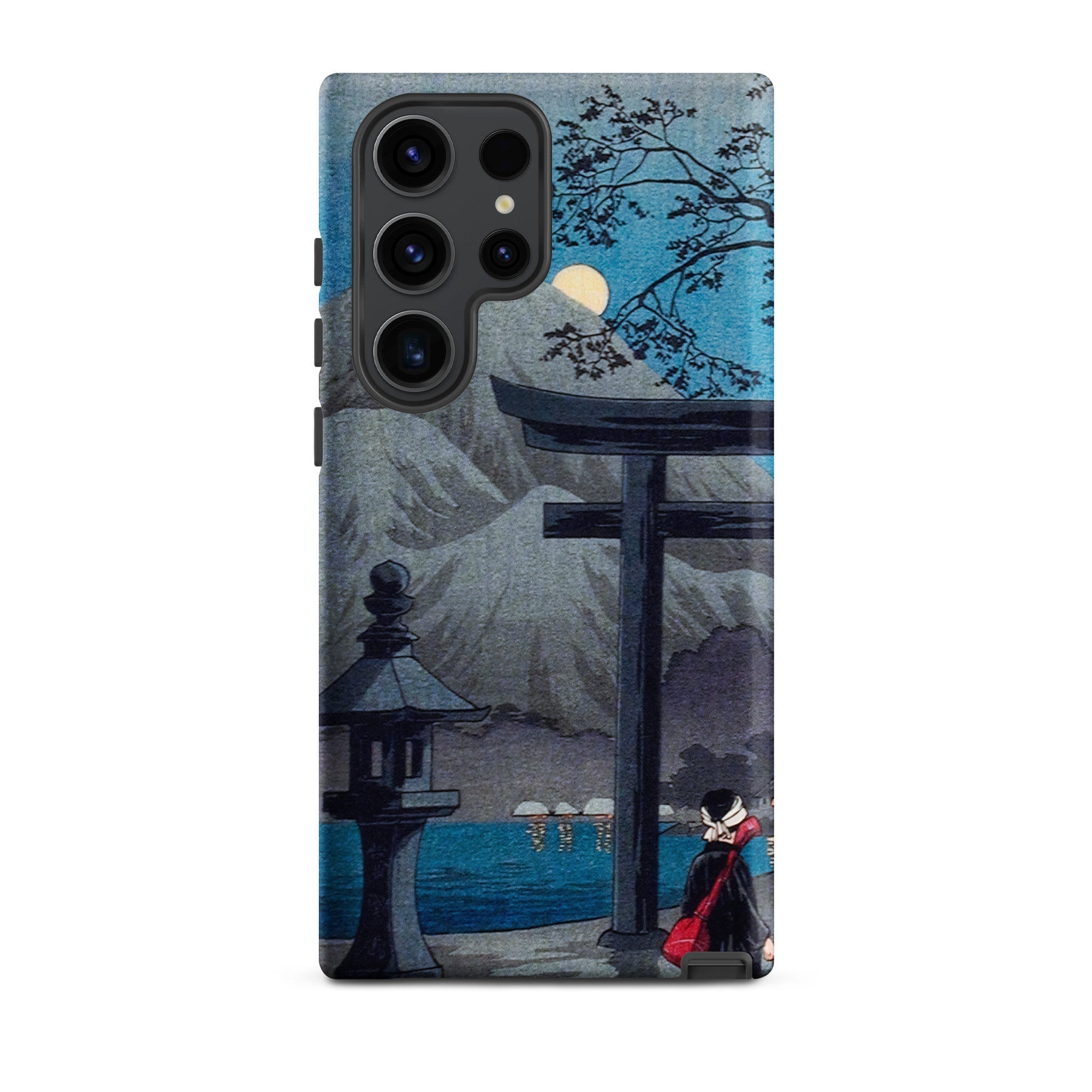 Hakone Lake in Moonlight Hiroaki Takahashi Samsung Case, Galaxy S23 Ultra / Matte, Smartphone Case Japanese Style Landscape Mountains Moon