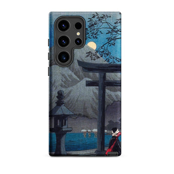 Hakone Lake in Moonlight - Hiroaki Takahashi Samsung Case, Galaxy S24 Ultra / Matte, Smartphone Case Japanese-style Landscape Design Torii