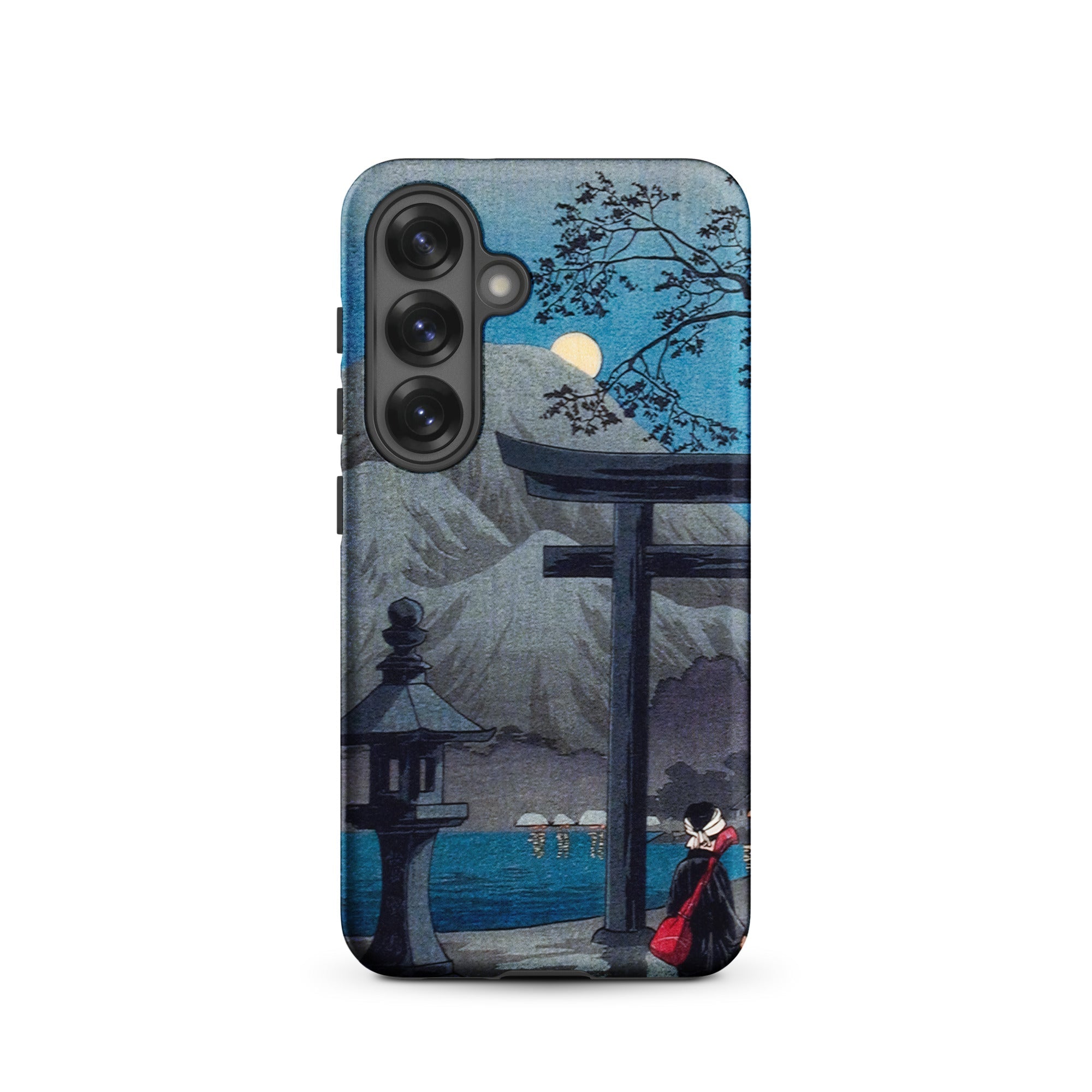 Hakone Lake in Moonlight Hiroaki Takahashi Samsung Case, Galaxy S25 / Matte, Smartphone Case Ukiyo e Style Print Japanese Landscape