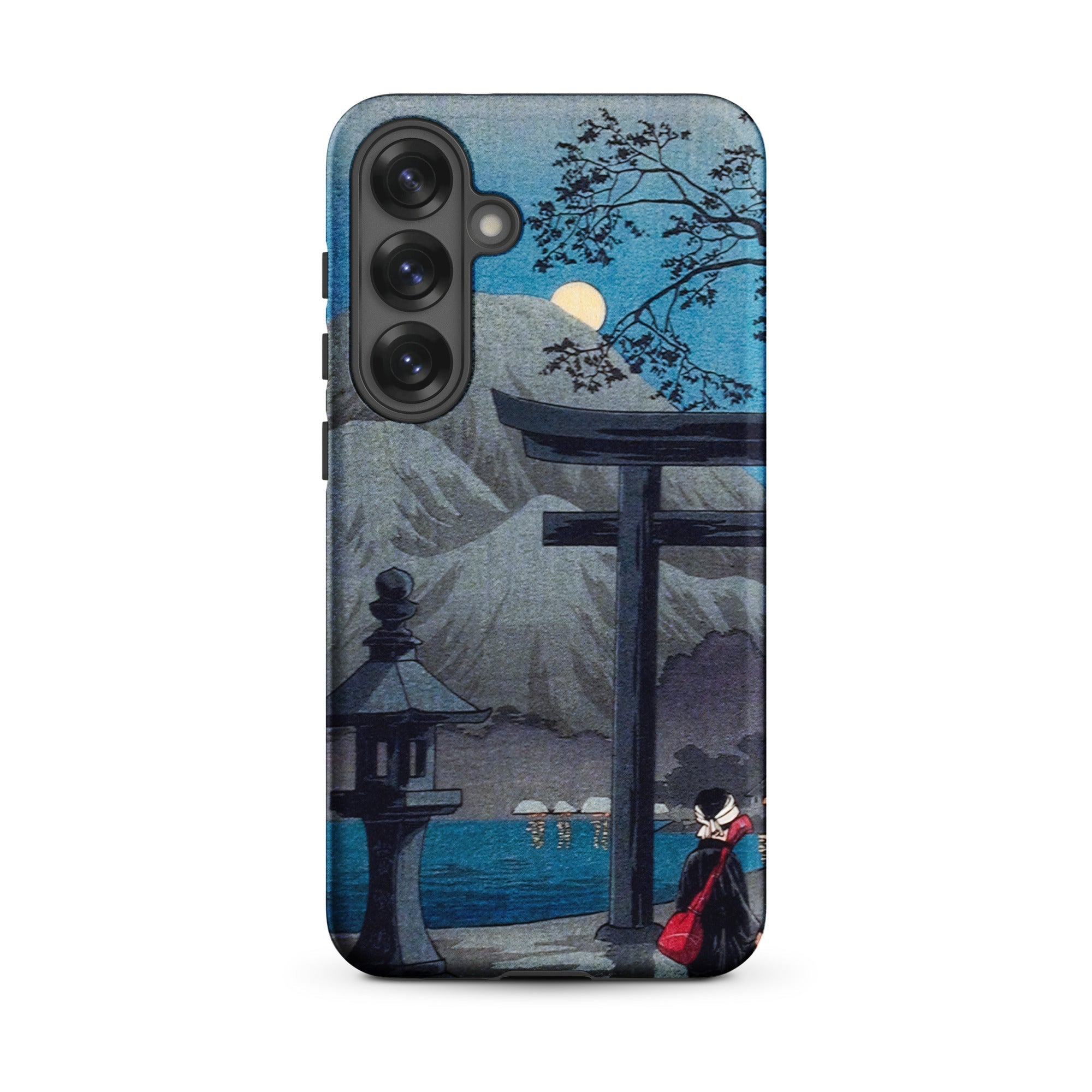 Hakone Lake in Moonlight Hiroaki Takahashi Samsung Case, Galaxy S25 Plus / Matte, Phone Case Japanese Woodblock Print Style Landscape Torii