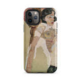 Half Naked Woman - Egon Schiele Iphone Case, 11 Pro / Matte, Smartphone Case Abstract Painting Two Figures