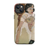 Half Naked Woman - Egon Schiele Iphone Case, 14 Plus / Matte, Iphone Case Painted Two Partially Nude Figures