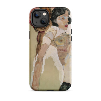 Half Naked Woman - Egon Schiele Iphone Case, 14 Plus / Matte, Iphone Case Painted Two Partially Nude Figures