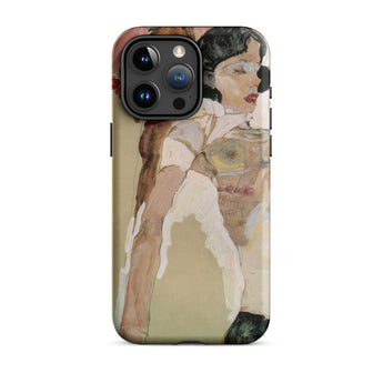 Half Naked Woman - Egon Schiele Iphone Case, 15 Pro Max / Matte, Smartphone Case Painted Artistic Depiction Woman Bare Breasts