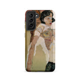 Half Naked Woman - Egon Schiele Samsung Case, Galaxy S21 / Matte, Smartphone Case Abstract Painting Partially Clothed Figure