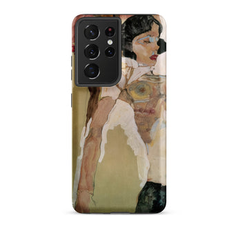 Half Naked Woman - Egon Schiele Samsung Case, Galaxy S21 Ultra / Matte, Smartphone Case Abstract Artistic Design