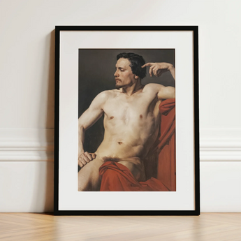 Half Painted Figure - William-adolphe Bouguereau Art Print / Canvas, 12x16’’ / 31x41cm / Black Frame / Matboard, Posters Prints & Visual