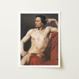 Half Painted Figure - William-adolphe Bouguereau Art Print / Canvas Framed Classical Male Nude Portrait Rich Red Bouguereau’s Isolates,