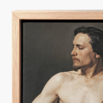 Half Painted Figure - William-adolphe Bouguereau Art Print / Canvas Framed Classical Portrait Man Dark Hair Bouguereau’s Isolates,