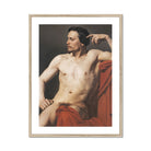 Half Painted Figure William Adolphe Bouguereau Art Print, Framed Oil Painting Nude Man Red Drape