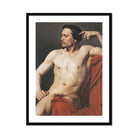 Half Painted Figure William Adolphe Bouguereau Art Print, Framed Oil Painting Nude Man Red Drape