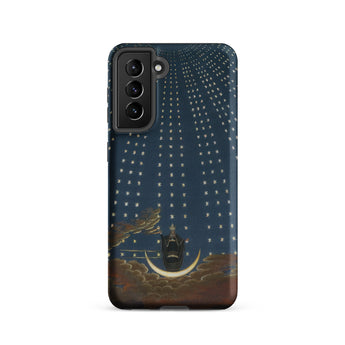 Hall of Stars - Karl Friedrich Thiele Samsung Case, Galaxy S21 / Matte, Smartphone Case Artistic Depiction Starry Night Sky Crescent
