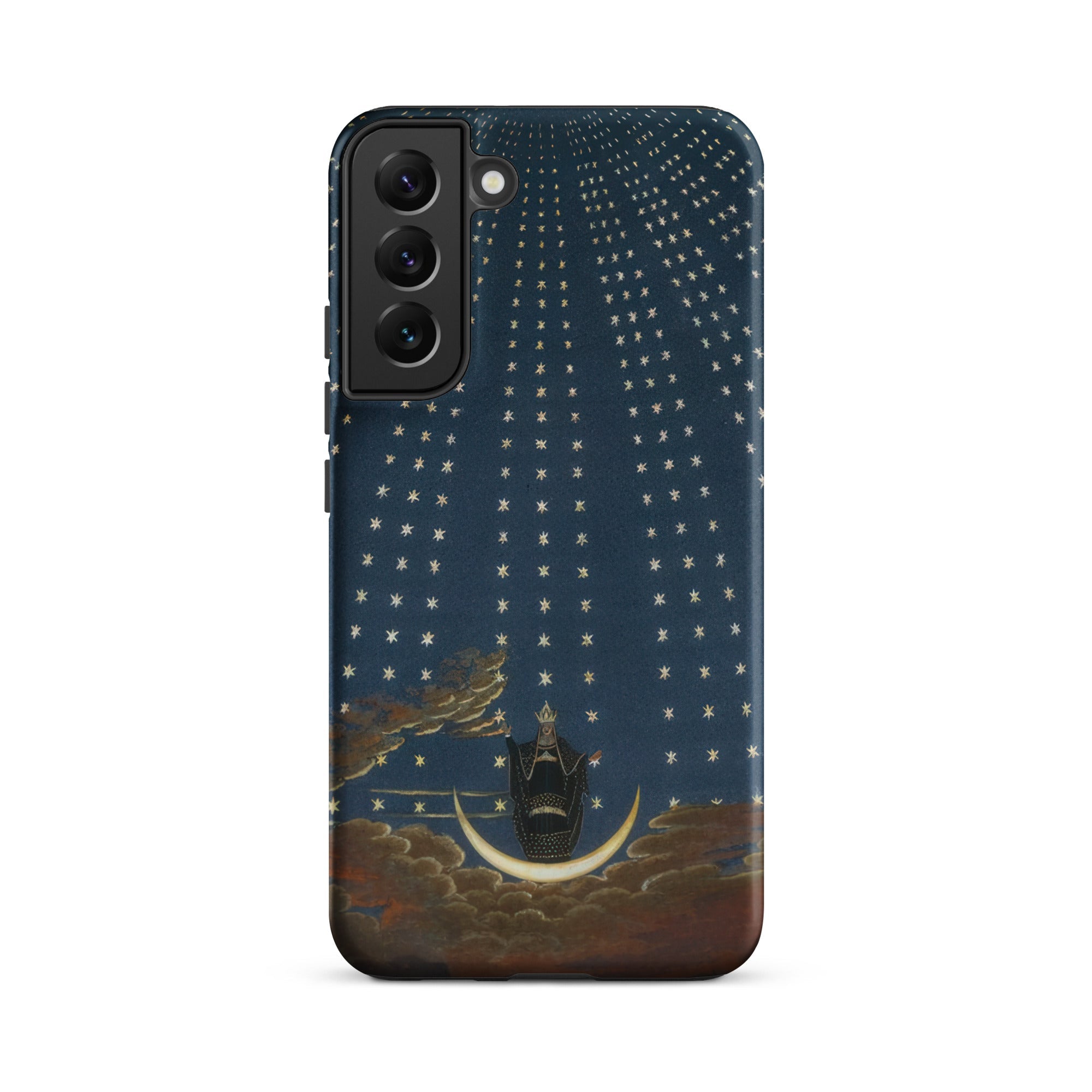 Hall of Stars Karl Friedrich Thiele Samsung Case, Galaxy S22 Plus / Matte, Smartphone Case Night Sky Stars Clouds Figure Crescent