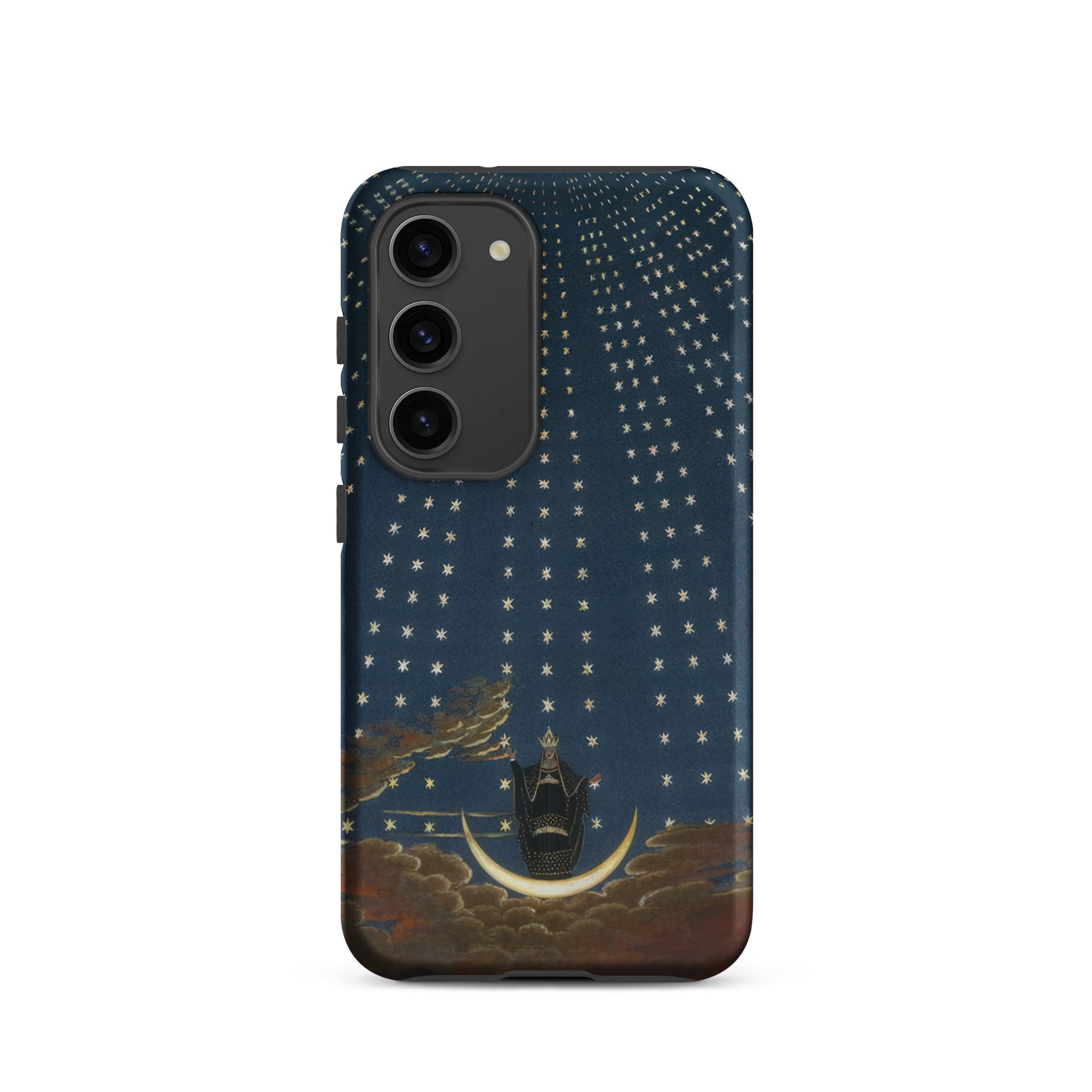 Hall of Stars Karl Friedrich Thiele Samsung Case, Galaxy S23 / Matte, Black Smartphone Case Dark Blue Brown Celestial Design