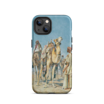 Halt in the Desert - John Frederick Lewis Iphone Case, 13 / Matte, Iphone Case Desert Scene Camels People