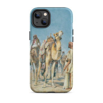 Halt in the Desert - John Frederick Lewis Iphone Case, 14 Plus / Matte, Iphone Case Painting People Camels Desert Scene