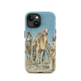 Halt in the Desert - John Frederick Lewis Iphone Case, 15 / Matte, Iphone Case Desert Scene Camels People
