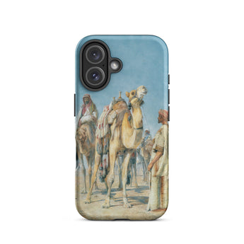 Halt in the Desert - John Frederick Lewis Iphone Case, 16 / Matte, Smartphone Case Orientalist Painting Camels People Desert Scene