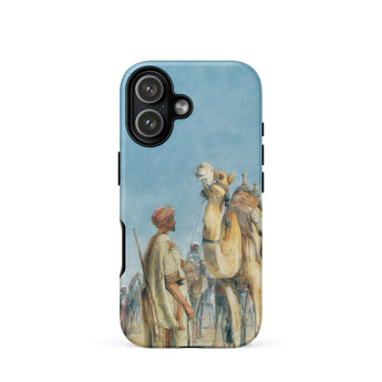 Halt in the Desert - John Frederick Lewis Phone Case Iphone 17 / Matte Iphone 12 Case Desert-themed Artwork Two Men Camel Frederick Lewis