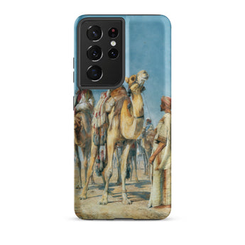 Halt in the Desert - John Frederick Lewis Samsung Case, Galaxy S21 Ultra / Matte, Smartphone Case Desert Scene Camels People