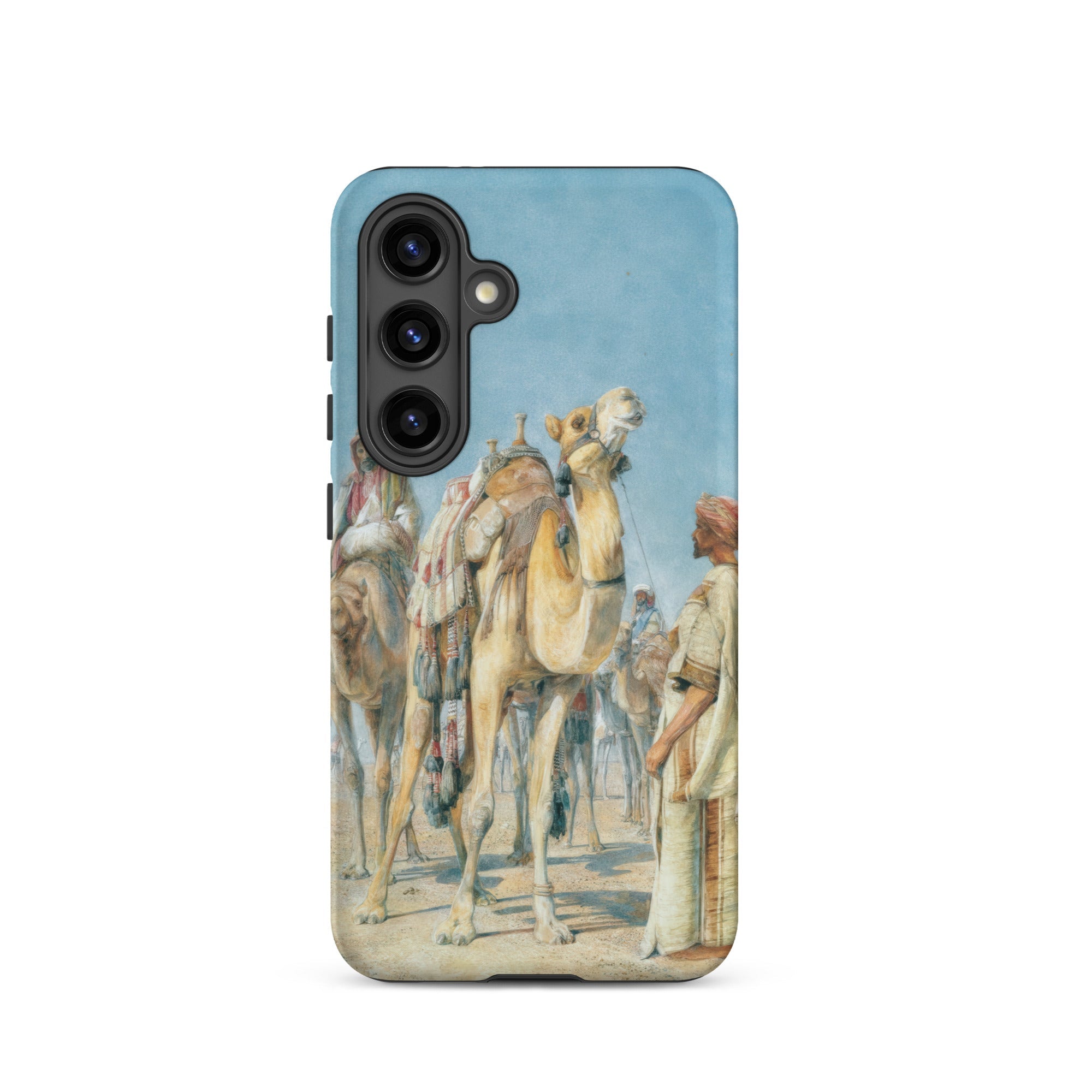 Halt in the Desert John Frederick Lewis Samsung Case, Galaxy S24 / Matte, Blue Phone Case Orientalist Painting Camels People