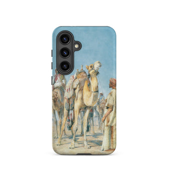 Halt in the Desert - John Frederick Lewis Samsung Case, Galaxy S24 / Matte, Blue Phone Case Orientalist Painting Camels People