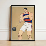 Black-framed Artwork Muscular Man Red Blue Striped Athletic Penfield Painted Strength, Edward Art, Picture’s Spine