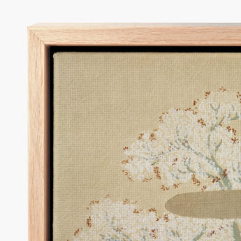 Framed Canvas Print Delicate Floral Design White Blossoms Kamisaka Sekka’s Hanami, Meiji Era Rinpa Revival, Season