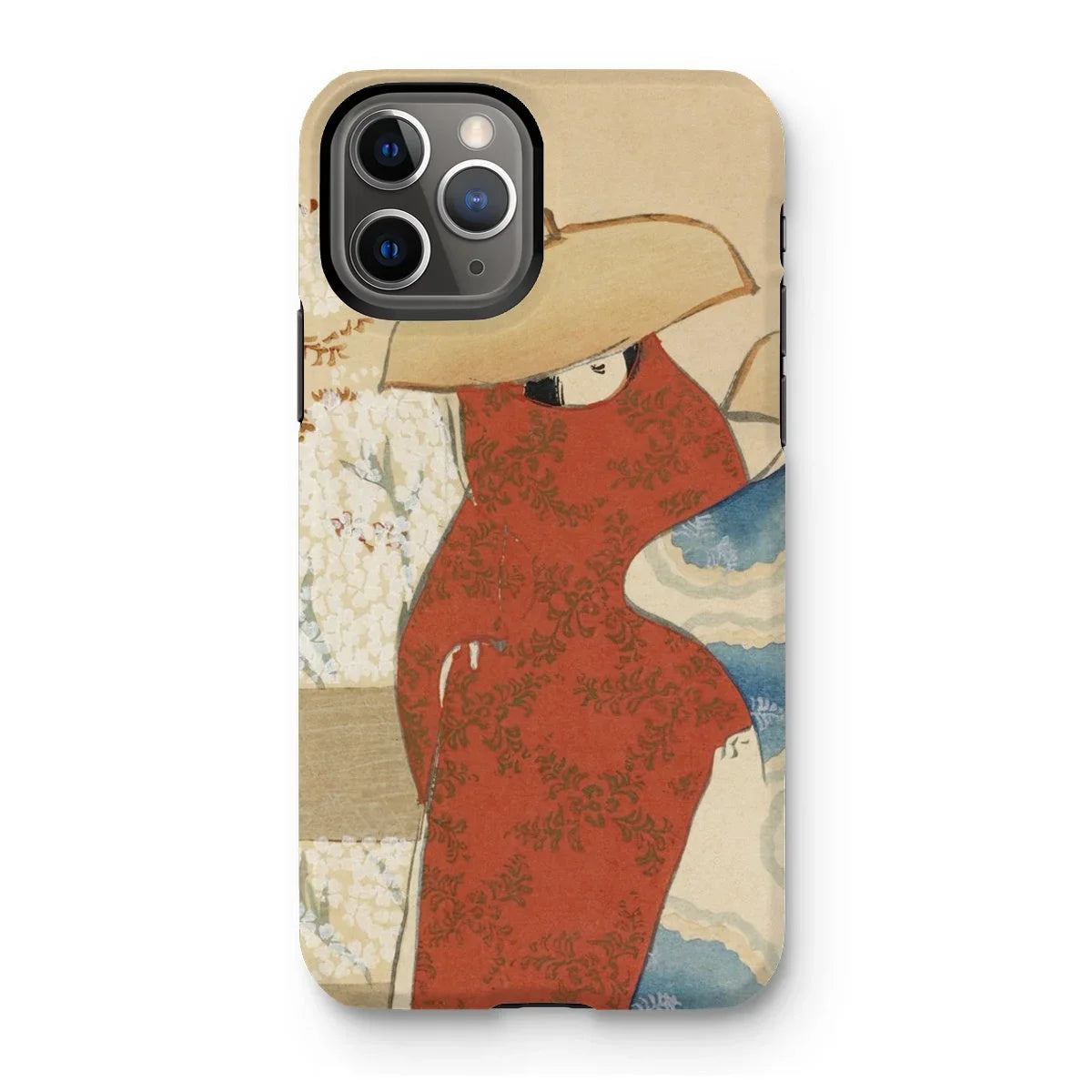 Hanami Season - Kamisaka Sekka Meiji Iphone Case, 11 Pro / Matte, Iphone Case Artistic Illustration Figure Red Dress Wide-brimmed