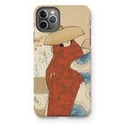 Hanami Season - Kamisaka Sekka Meiji Iphone Case, 11 Pro Max / Matte, Phone Case Artistic Design Figure Red Dress Wide-brimmed