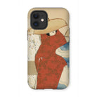 Hanami Season - Kamisaka Sekka Meiji Iphone Case, 12 Mini / Matte, Phone Case Artistic Illustration Figure Red Dress Wide-brimmed