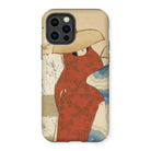 Hanami Season - Kamisaka Sekka Meiji Iphone Case, 12 Pro / Matte, Phone Case Artistic Illustration Figure Red Dress Wide-brimmed