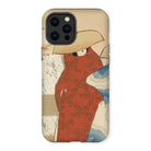 Hanami Season - Kamisaka Sekka Meiji Iphone Case, 12 Pro Max / Matte, Iphone Case Artistic Print Figure Red Dress Wide-brimmed