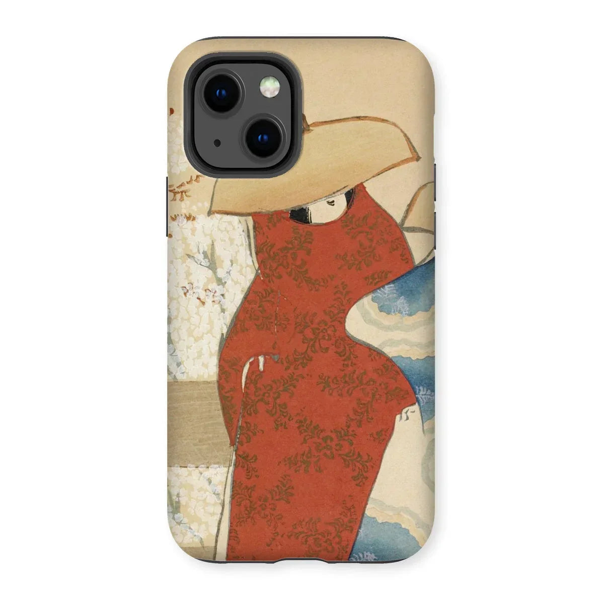 Hanami Season - Kamisaka Sekka Meiji Iphone Case, 13 / Matte, Artistic Phone Case Stylized Figure Red Dress Wide-brimmed