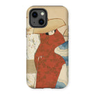 Hanami Season - Kamisaka Sekka Meiji Iphone Case, 13 / Matte, Artistic Phone Case Stylized Figure Red Dress Wide-brimmed