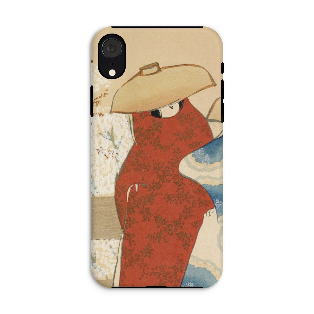 Hanami Season Kamisaka Sekka Meiji Iphone Case, Xr / Matte, Phone Case Artistic Illustration Figure Red Dress Wide Brimmed