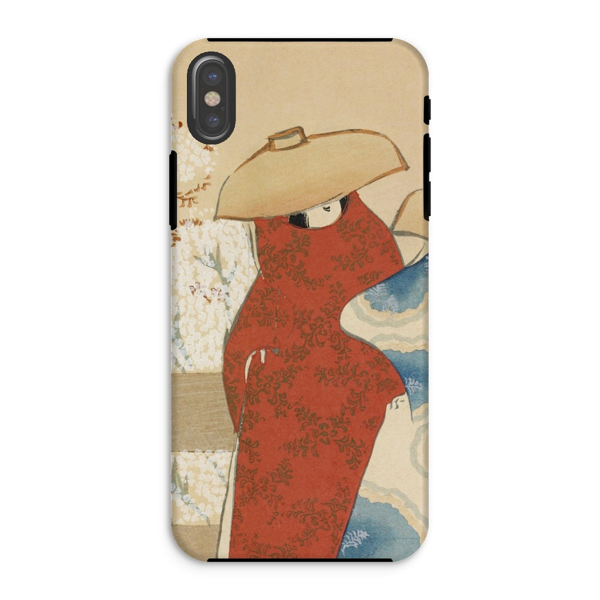 Hanami Season Kamisaka Sekka Meiji Iphone Case, Xs / Matte, Phone Case Artistic Illustration Figure Red Robe Wide Brimmed