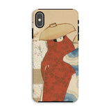 Hanami Season - Kamisaka Sekka Meiji Iphone Case, Xs Max / Matte, Phone Case Artistic Illustration Figure Red Dress Wide-brimmed