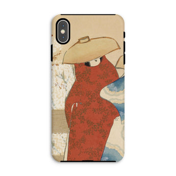 Hanami Season - Kamisaka Sekka Meiji Iphone Case, Xs Max / Matte, Phone Case Artistic Illustration Figure Red Dress Wide-brimmed