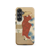 Hanami Season - Kamisaka Sekka Meiji Phone Case Samsung Galaxy S25 / Matte Beige Vintage-style Illustration Woman Red Kimono Sekka’s, Era