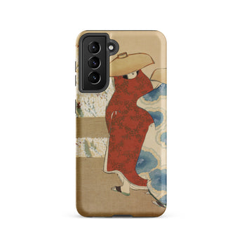 Hanami Season - Kamisaka Sekka Meiji Samsung Case, Galaxy S21 / Matte, Smartphone Case Illustration Person Red Garment Wide-brimmed Hat